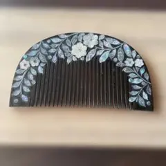明治大正昭和初期の螺鈿細工 櫛 髪飾り 和装小物 蒔絵風