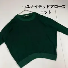 グリーンレーベルリラクシング　ユナイテッドアローズ　ニット　リブラメ　グリーン
