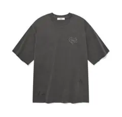 Fallet ピグメント ダメージ 半袖Tシャツ チャコール