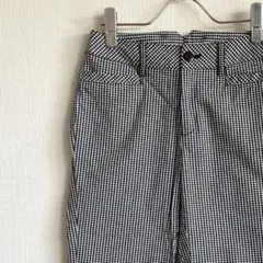 good day スラックス チェック柄 アンクル丈 裾ボタン ポケット付き