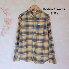 ロデオクラウンズ シャツ【2】チェック カジュアル イエロー系