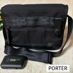 極美品　PORTER　ポーター　ヒート　ショルダーバッグ　メッセンジャー　黒