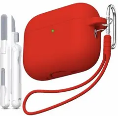 AirPods Pro 第3世代ケースカバー　赤　RED シリコン　落下防止