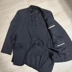 【一部訳あり】ポールスミスロンドン 高級ウール ストライプ スーツ M 黒
