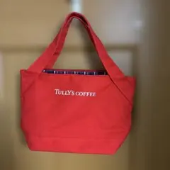 TULLY'S　赤色トートバッグ　タリーズのサムネイル