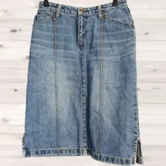 B1520 ヌーヴリミックススタイル デニムスカート（W58）無地 綿 日本製