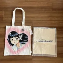 NewJeans ハニとロゴ トートバッグ2個セットとアクリルキーホルダー付