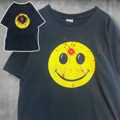 たけ90s ぶち抜きスマイルフェイス ヴィンテージ Tシャツ フェード たけ様専用90s ぶち抜きスマイルフェイス ヴィンテージ Tシャツ