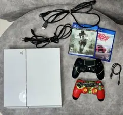 PS4 CUH-1100A 500GB ホワイト 2コン ソフト2本付き初期化済