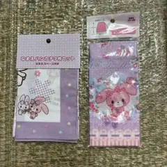 サンリオ　ぼんほんリボン　未使用品　なまえハンカチ３枚セット　コップ袋