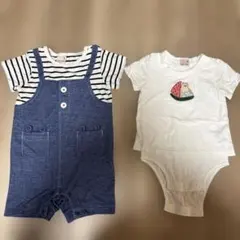 【美品】petit main ロンパース2点セット 80cm
