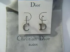 ディオール　ブラックCD ジルコニアピアス
