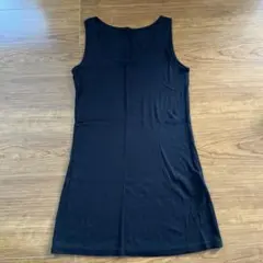 黒 リブ編み タンクトップ