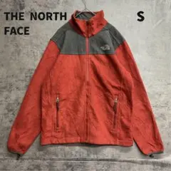 ザノースフェイス フリースジャケット 赤 フルジップ 切替配色 古着【7670】