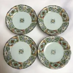 花柄　和柄　お皿　4枚セット　ヴィンテージ　昭和レトロ