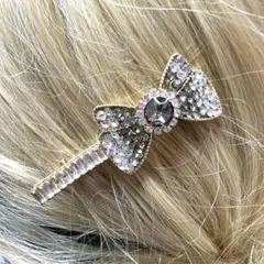 特価一点❤︎プレミアム限定78キラキラストーン暗黒風のリボンヘアクリップ高級6cm