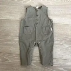 petit main カーキ色オーバーオール 80cm