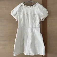 ホワイト 半袖ミニワンピース ZARA