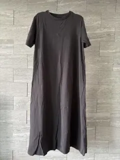 無印良品 太番手天竺編みフレアワンピース ダークグレー