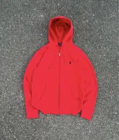 希少 カラー90s polo ralph lauren ジップパーカー レッド