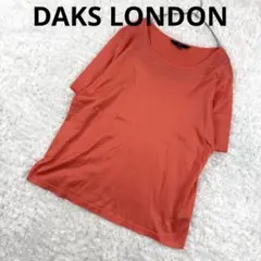 ダックス DAKS 半袖 カットソー Tシャツ 40 L オレンジ ロゴ刺繍のサムネイル
