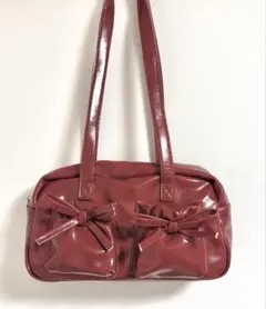 SHEIN リボン ショルダーバッグ レッド ハンドバッグ y2k