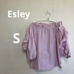 Esley フリル袖 ピンク シャツ 【S】