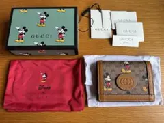 2つ折り財布ベージュ/キャメル/ブラウン/Disney GUCCI 新品未使用のサムネイル
