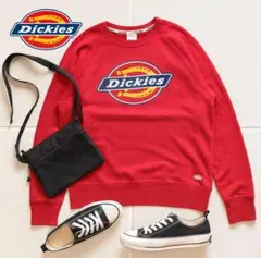 J1092@ Dickies ロゴプリント スウェット M レッド