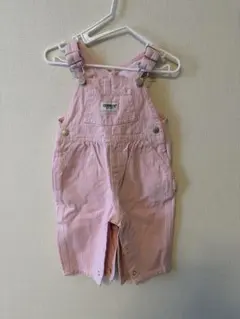 Oshkosh ピンクストライプオーバーオール 6-9ヶ月