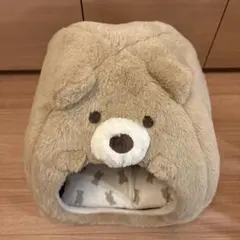 クマの顔デザイン ペットハウス ベージュ