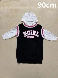 X-GIRL STAGES フード付き長袖ワンピース　90cm