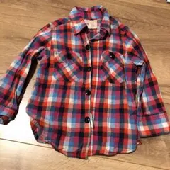 DENIM DUNGAREE チェックシャツ 90