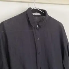マッキントッシュロンドン ネイビー ピンタック 半袖シャツ リネン 