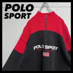 POLO SPORT 刺繍ロゴ　ジップアップセーター