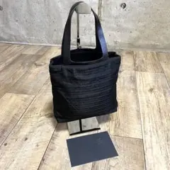 本物☆プラダ ロゴ 総柄 テスートナイロン ハンドバッグ ミニトートバッグ 黒