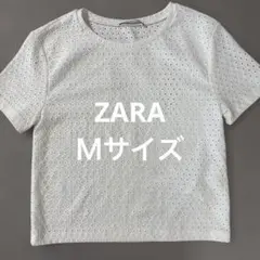 ZARA ザラ カットワークレース 半袖トップス ホワイトのサムネイル