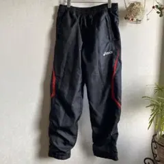 アシックス　ウインドブレーカーパンツ　裏起毛　黒