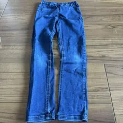 ダークブルー デニム ストレートパンツ