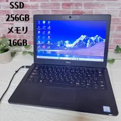 ★DELL美品 SSD新品256GB メモリ16GB★カメラType PC76