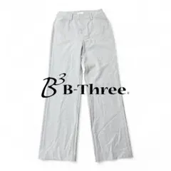 B-Three スラックス　ストレートパンツ ライトグレー 28