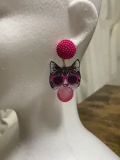 猫デザイン ピアス(両耳用)