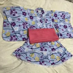 女の子 130㎝ 浴衣ドレス スカートタイプ　帯付き