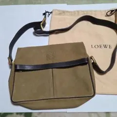 LOEWE ヴィンテージショルダーバッグ　 アナグラム型押し　スエード　レザー