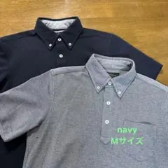 Navy PREMIUM 半袖ポロシャツ グレー 紺色Mサイズ2枚セット　美品
