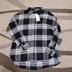 新品【バナナ・リパブリック】ドロップショルダー長袖チェックシャツ