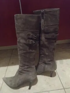 DIANA　グレー スエード ロングブーツ