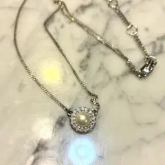 GIVENCHY パール ビジュー ネックレス シルバー