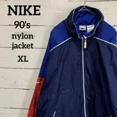 90's NIKE ナイキ ナイロンジャケットマルチカラー刺繍ロゴvintage