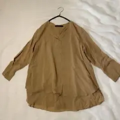 【訳あり】Munich ミューニック キャメル レイヤードブラウス